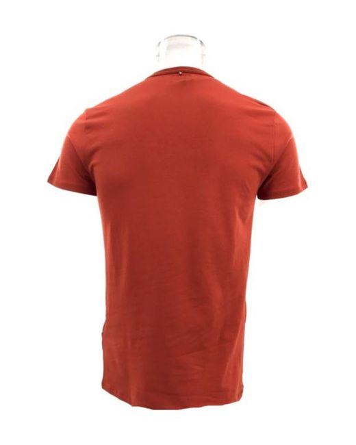 Armani Jeans Red Round-Necked Logo T-Shirt for men
