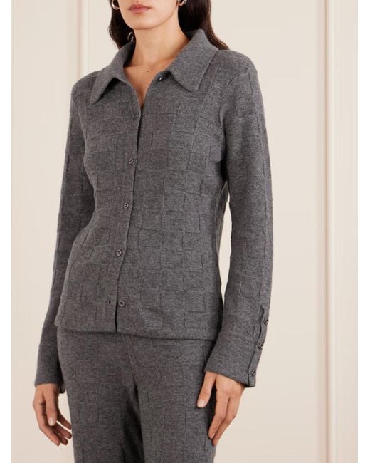 The Elder Statesman Gray Long-Sleeved Cashmere Cardigan