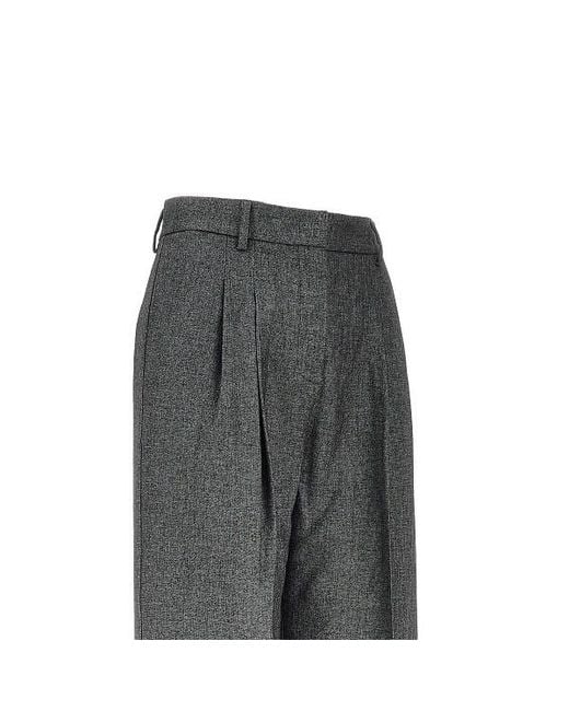ANDAMANE Gray Casual Trousers With Belt Loops