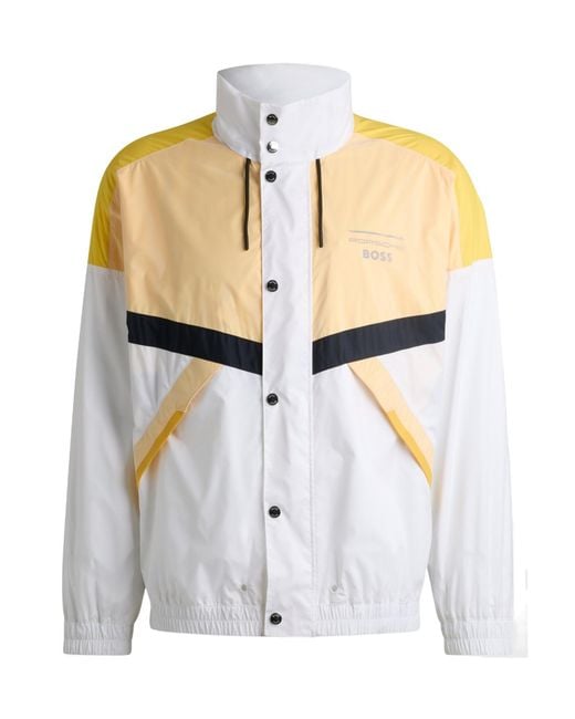 Boss White X Porsche Hooded Jacket for men