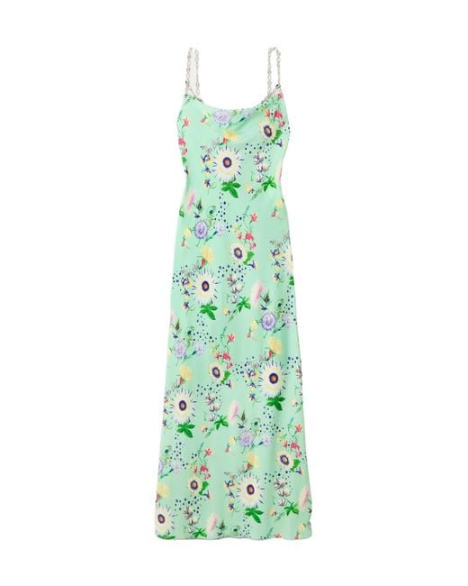 Rabanne Green Floral Chain Dress