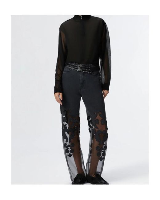 Pinko Black X Patrick Mcdowell Half-Zip Blouse