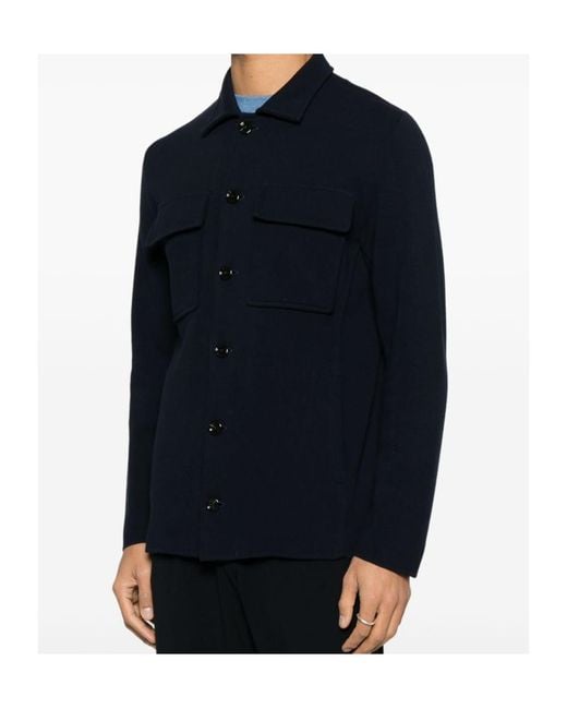 Lardini Blue Button-Up Jacket for men