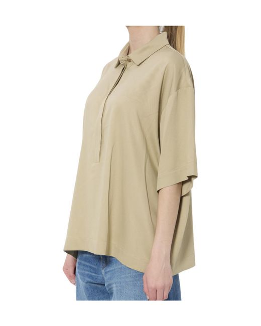 Frankie Shop Natural Eda Short-Sleeve Polo Shirt