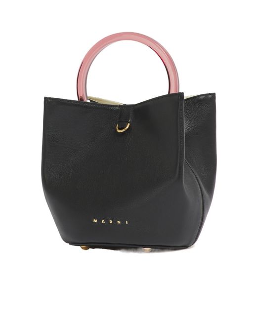 Marni Black Pannier Bucket Bag