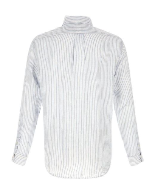 Polo Ralph Lauren White Striped Button-Down Shirt for men