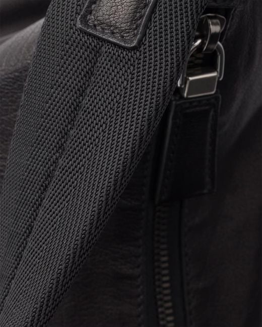Prada Black Explore Leather Shoulder Bag for men