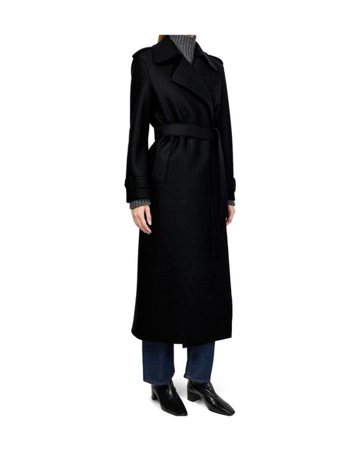 Harris Wharf London Black Belted Coat