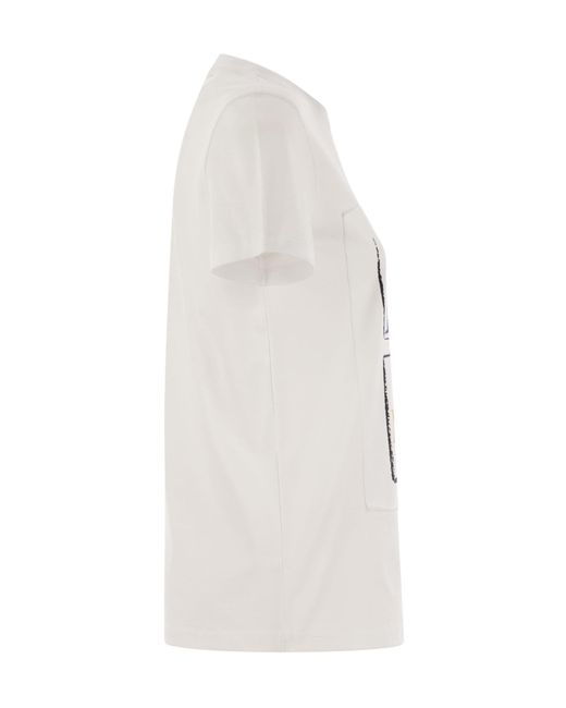 Max Mara White Printed Cotton Regular T-Shirt