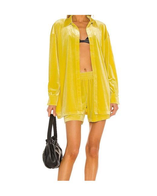 Norma Kamali Yellow Boyfriend Athletic Shorts