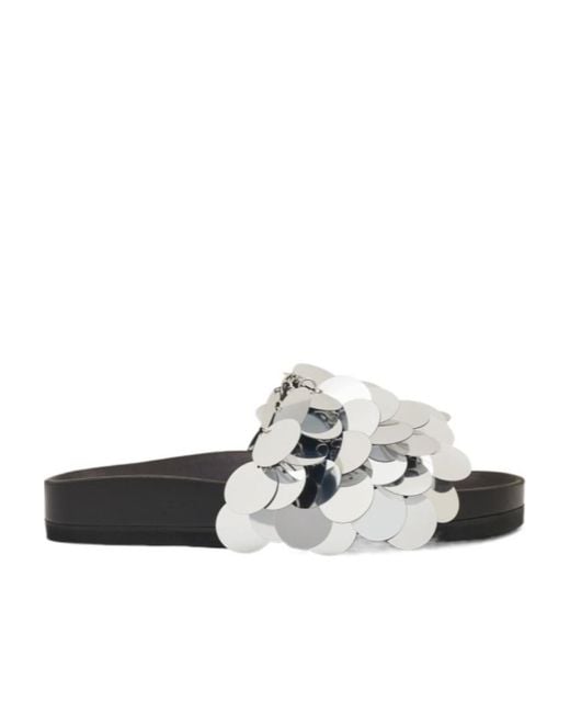 Rabanne White Sparkle Decorative Applique Slides