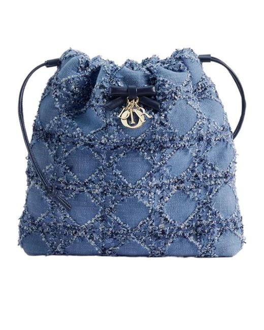 Dior Blue Aable Mini Bucket Bag