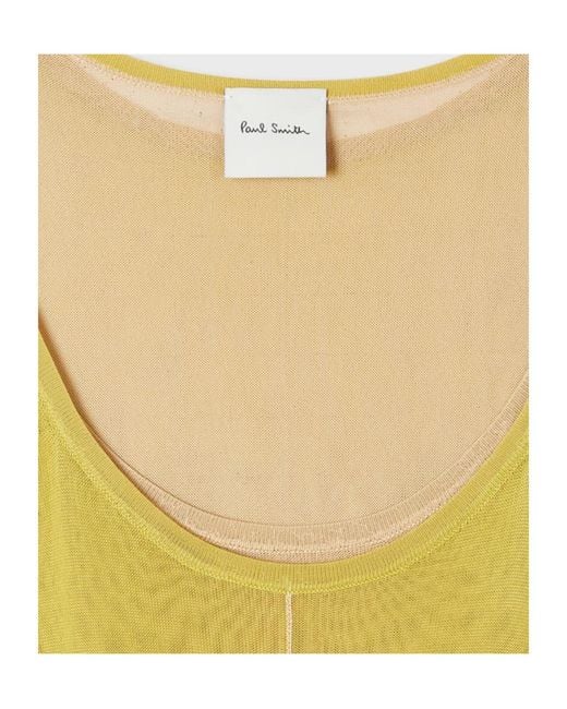 Paul Smith Yellow Layered Sleeveless Top