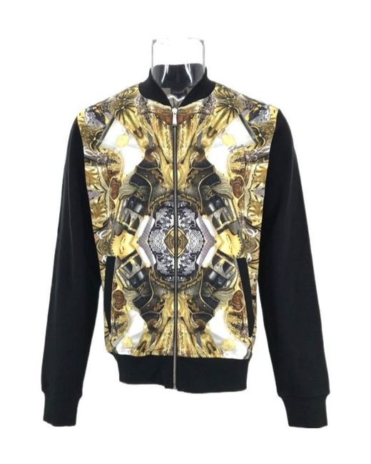 Just Cavalli Gray Printed Long-Sleeved Baseball Jacket for men