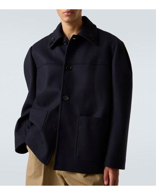Simone Rocha Blue Embellished Wool-Blend Jacket for men