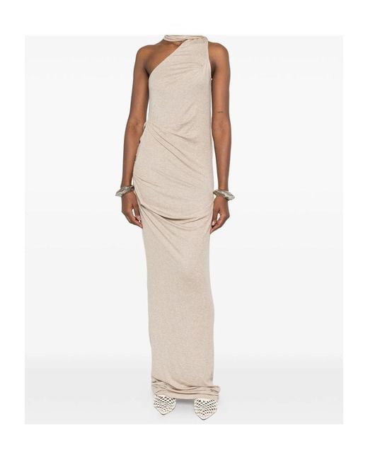 Entire studios White Draped Halterneck Maxi Dress