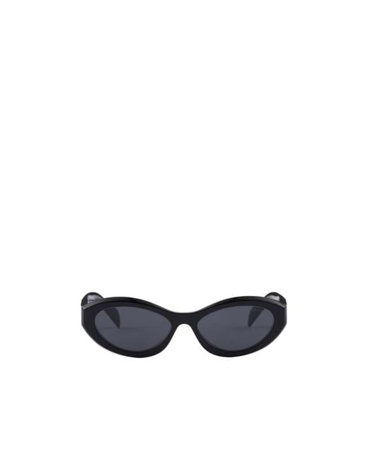 Prada White Eyewear Oval Frame Sunglasses