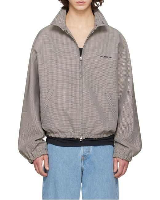 Courreges Gray Houndstooth Casual Jacket for men