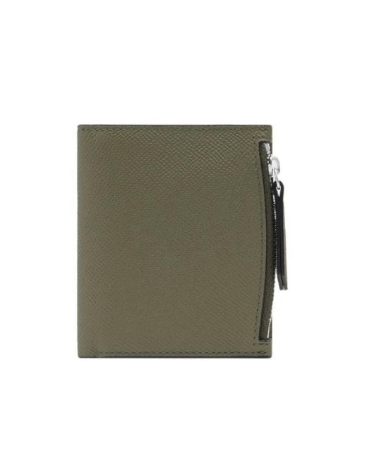 Maison Margiela Green Four Stitches Zipped Wallet for men