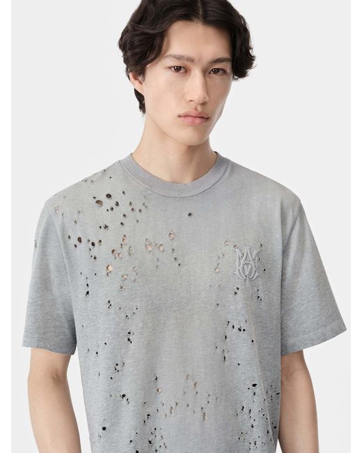 Amiri Gray Ma Shotgun Embroidered T-Shirt for men