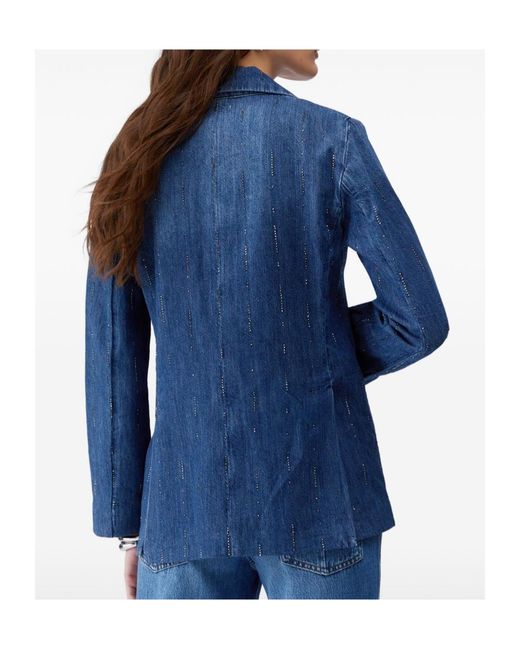Liu Jo Blue Single Breasted Embellished Denim Blazer