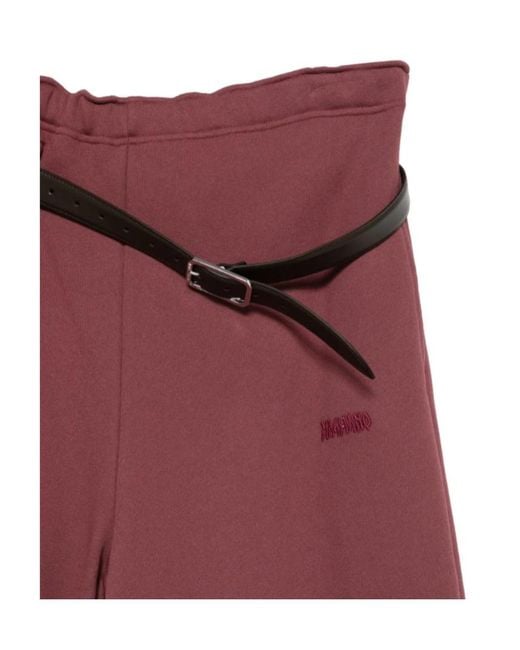 Magliano Red Buckle-Belt Track Pants for men