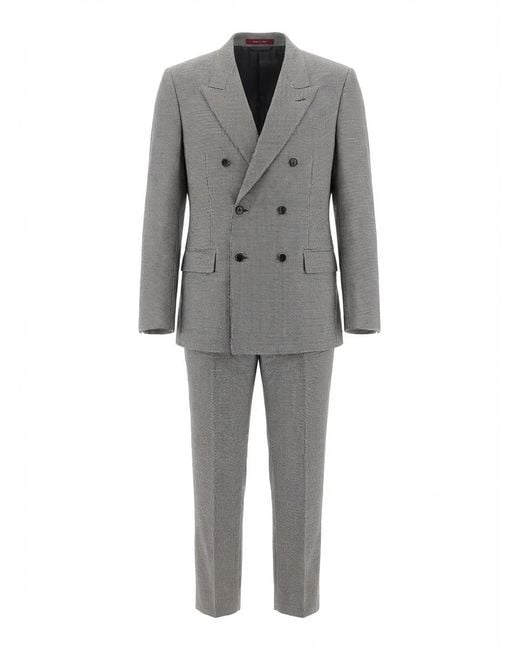 Gucci Gray Double-Breasted Suit for men
