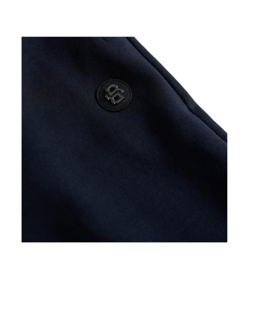 Boss Blue Boss Logo Patch Drawstring Track Pants for men