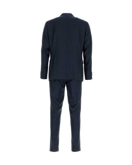 Canali Blue Single-Breasted Suit for men