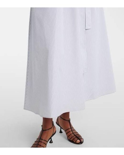 Altuzarra White Paulina Striped Cotton Midi Dress