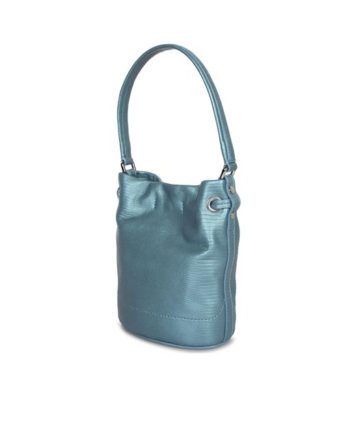 Zanellato Blue Embroidered Floral Pattern Shoulder Bag