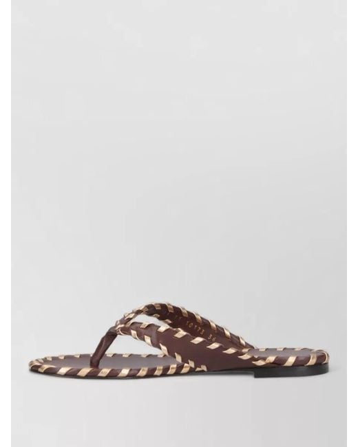 Gianvito Rossi Brown Braided Thong Strap Flat Sandals