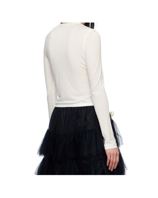 Simone Rocha White Off- Bow Tail Easy T-Shirt