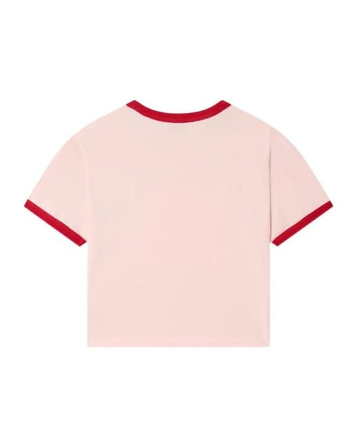 Casablanca Pink Cropped Graphic T-Shirt