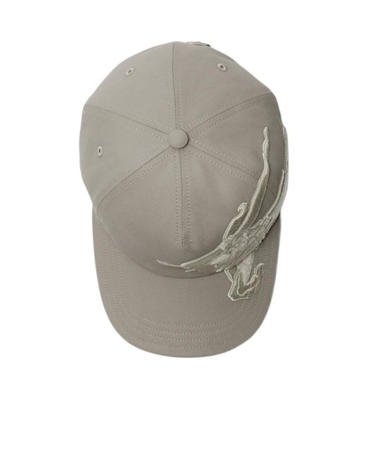 Burberry Gray Cotton Baseball Cap for men