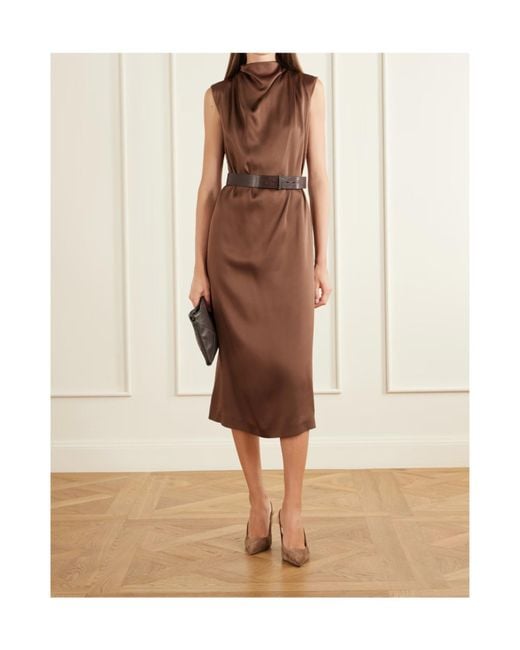 Brunello Cucinelli Brown Sleeveless Dress