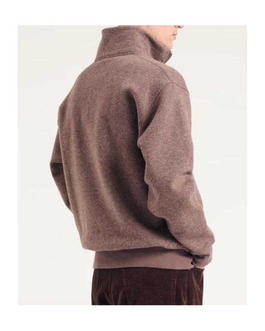 Norse Projects Brown Wool Blend Half-Zip Sweatshirt for men
