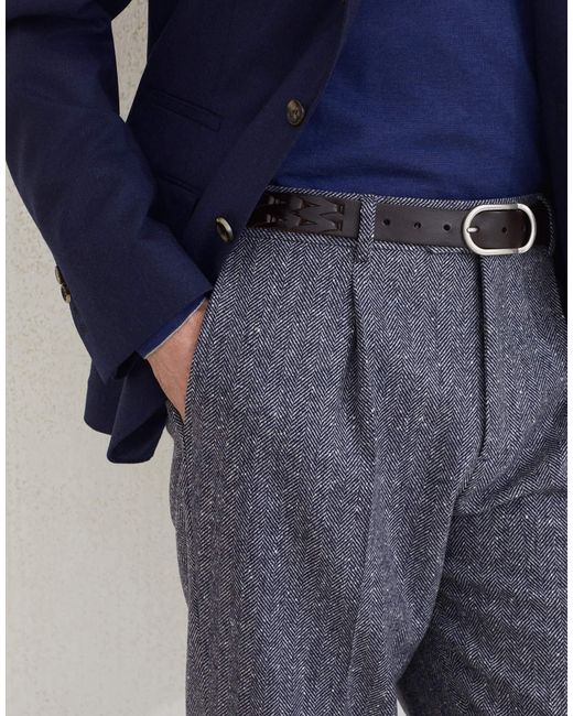 Brunello Cucinelli Gray Herringbone Patterned Pants for men