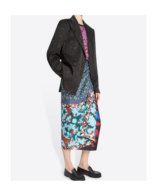 Dries Van Noten Black Double Breasted Moiré Blazer