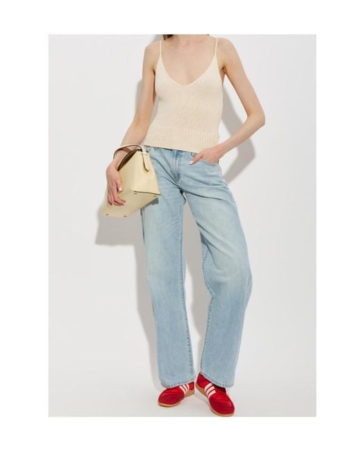 Re/done White V-Neck Camisole