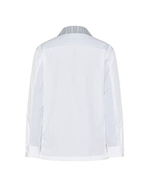 Maison Margiela White Patchwork Pinstripe Shirt for men