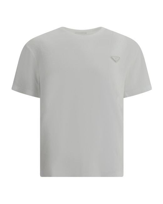Prada White Terry T-Shirt for men
