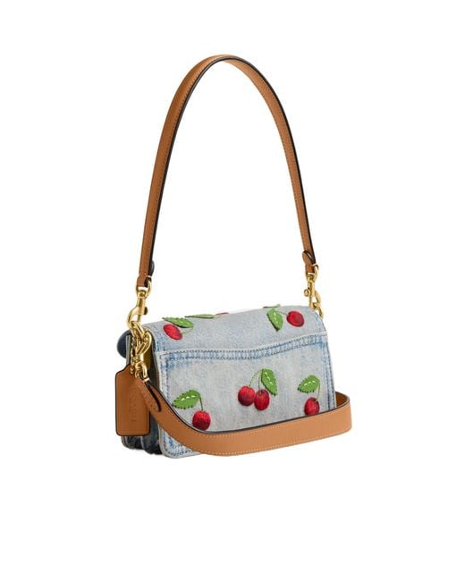 COACH White Cherry Embroidery Tabby Shoulder Bag