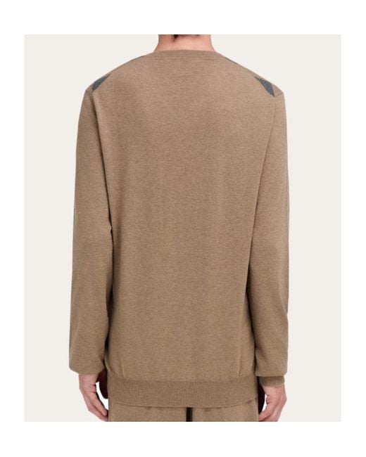 Ferragamo Brown Ferragamo V-Neck Jumper for men