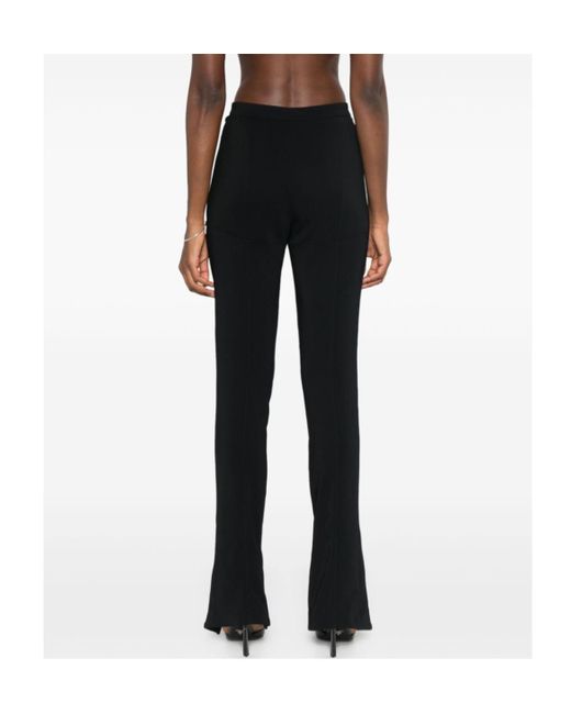Mugler Black Slit Casual Pants