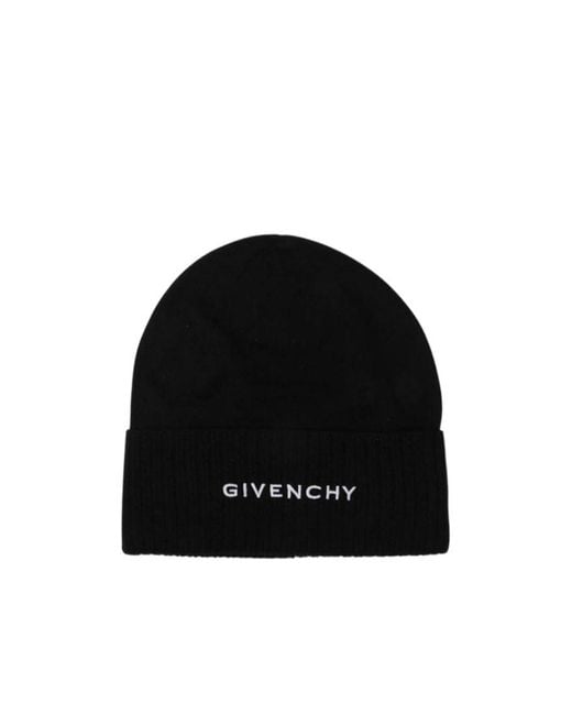 Givenchy Black Logo-Motif Knitted Beanie for men