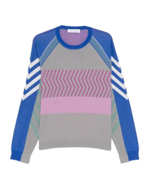 Kiko Kostadinov Blue Gizi Panelled Sweater for men