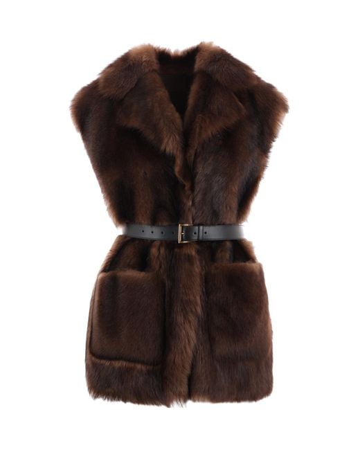 Prada Black Sleeveless Belted Gilet