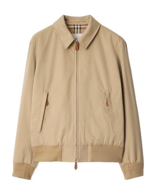 Burberry Natural Gabardine Harrington Jacket for men