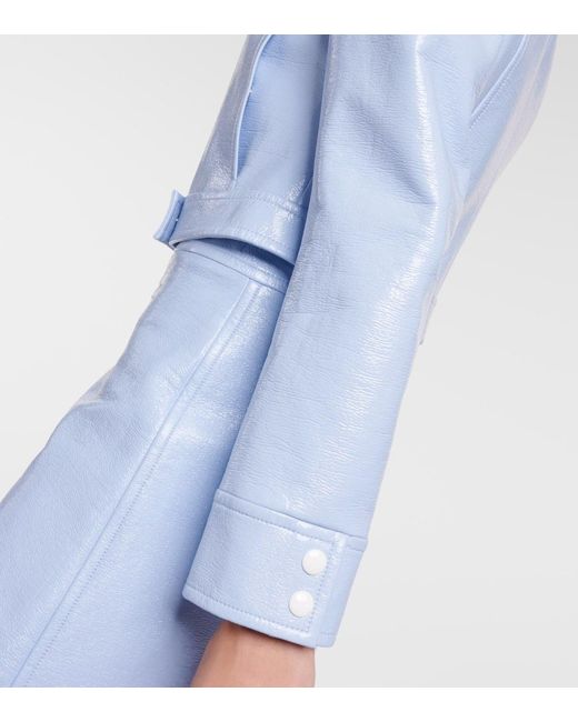 Courreges Blue Reedition Cropped Vinyl Jacket